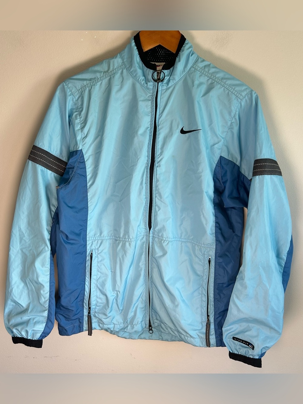 Vintage 90s Nike Full-Zip Windbreaker  Jacket Sz S Two Tone Blue USA Made
